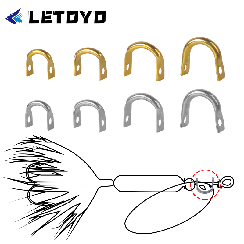 Fishing Lure Spinner - LETOYO 100 adet katlanmış Clevises u-şekilli
