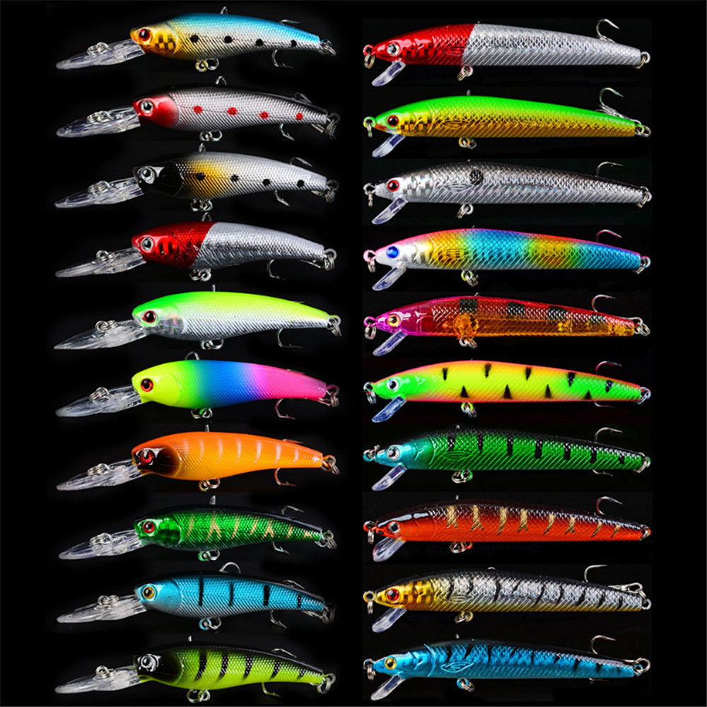 Fishing Lure Topwater - 20 adet/grup Minnow balıkçılık Lures Set